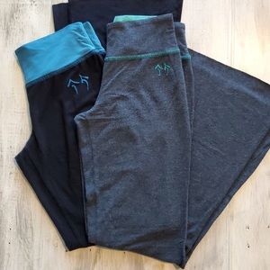 Two pairs of Green Apple yoga pants